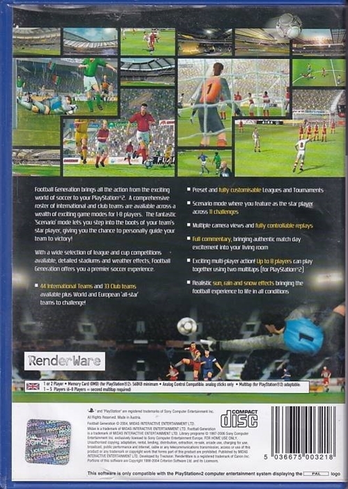 Football Generation - PS2 (B Grade) (Genbrug)